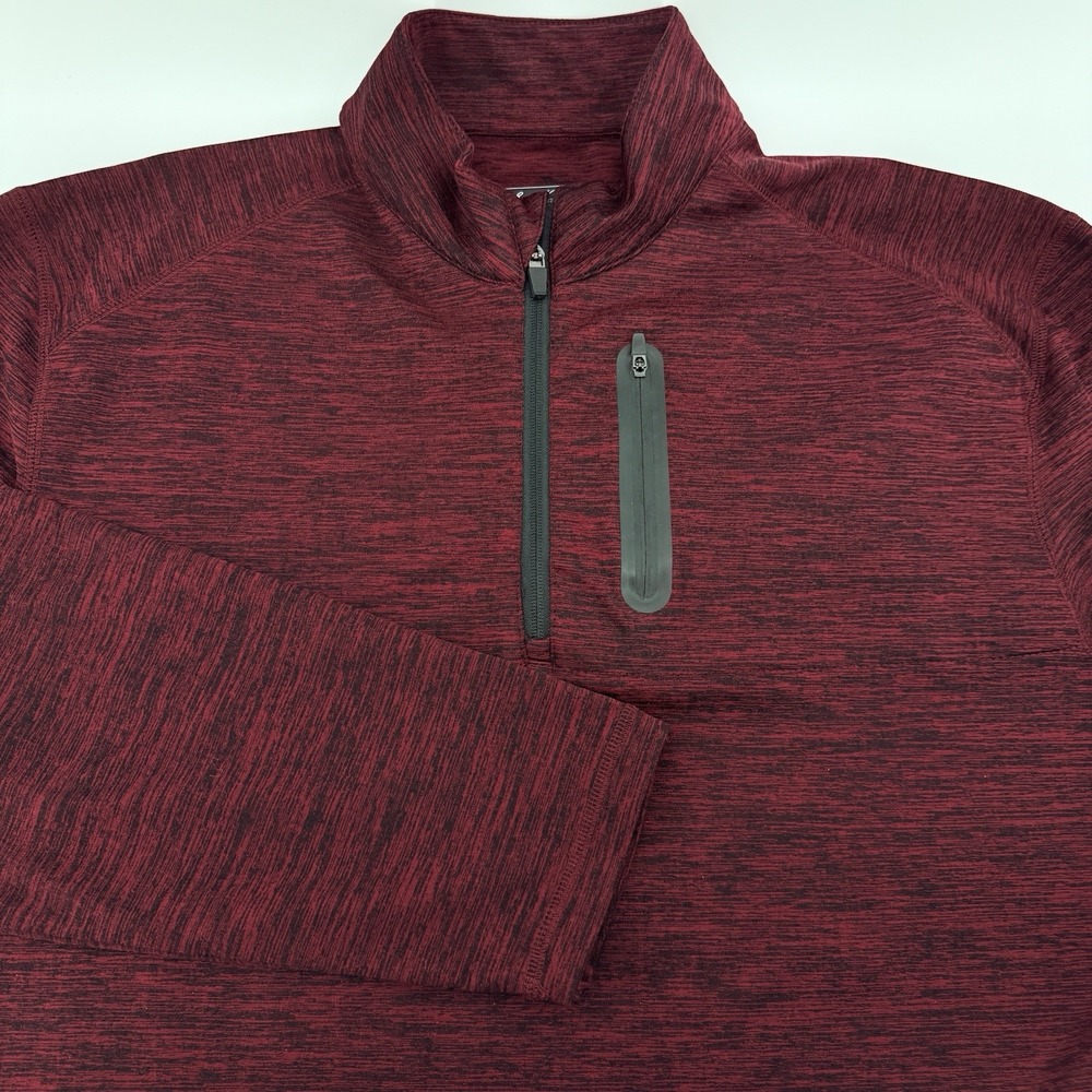 Ben Hogan Performance 1/4 Zip Golf Pullover Mens XL Red Wine Heather Long Sleeve